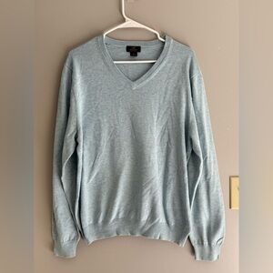 Brooks Brothers Men’s Supima Cotton V Neck Sweater SZ L Light Blue Preppy Pastel